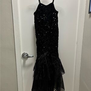 Elegant Sequin Black Kids Dress Size 10